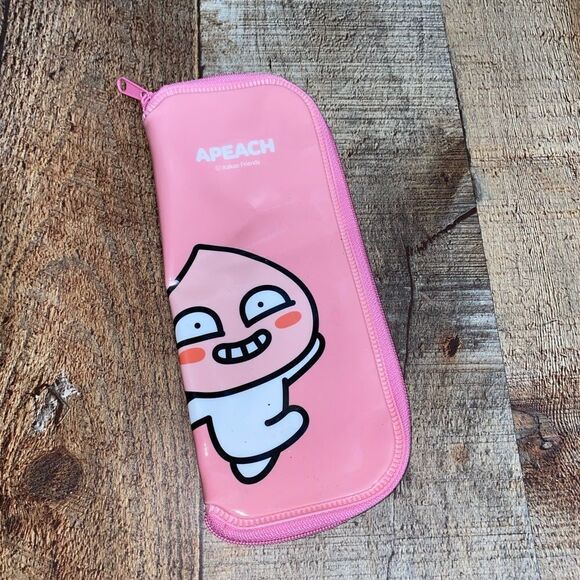 Kakao Friends Multi Pencil Pen Case Pouch Cute Design Stationery Peach - Picture 1 of 5